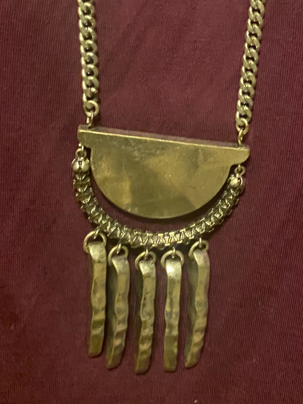Wildlife by Heidi Klum SilverTone Boho Moon Fringe Statement Bib Necklace